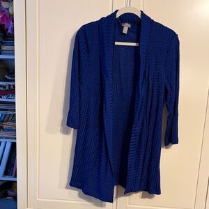 Chico's Vibrant Blue Open-Front Cardigan